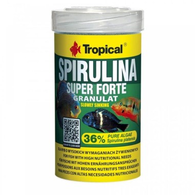 Tropical Spirulina Super Forte Granulat Formato Barattolo- 36% di Spirulina