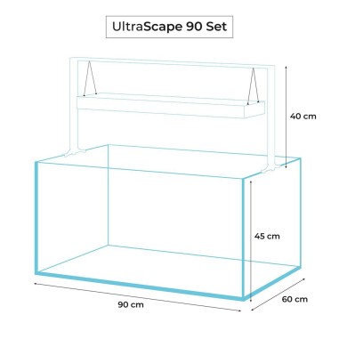 Aquael Ultra Scape Set 90 cm90x60x45h - acquario con supporto e illuminazione LED