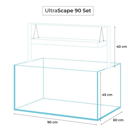 Aquael Ultra Scape Set 90 cm90x60x45h - acquario con supporto e illuminazione LED