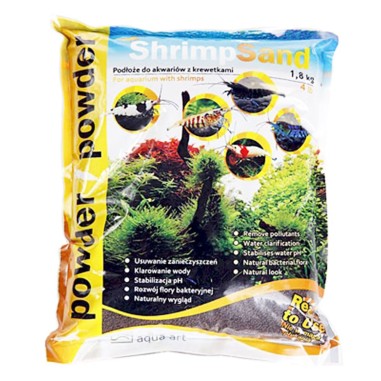 AquaArt Shrimp Sand Powder 1,8kg - substrato fine di origine vulcanita per gamberetti