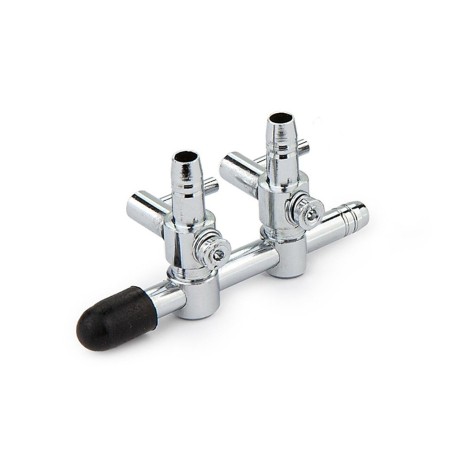 AquariumLine Rubinetto Aria in Metallo a 2 uscite con leva regolazione flusso per ogni singola uscita AquariumLine Rubinetto Aria in Metallo a 2 uscite con leva regolazione flusso per ogni singola uscita