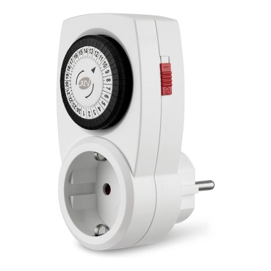 Timer Programmatore Analogico Giornaliero 24 Ore - Presa Schuko Massimo Carico 3500watt (Made in Germany)