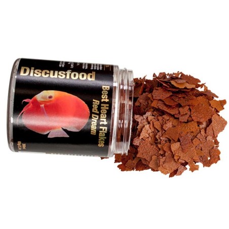 DiscusFood Best Heart Flakes Red Dream 300ml - mangime in fiocchi per la colorazione di Discus DiscusFood Best Heart Flakes Red Dream 300ml - mangime in fiocchi per la colorazione di Discus