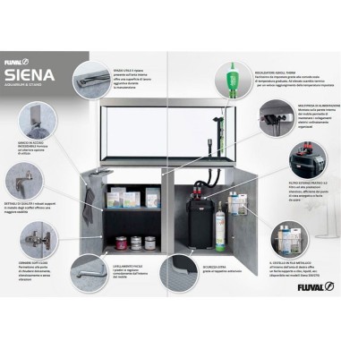 Fluval Siena 270 Combo - acquario 272L cm90x55x55h accessoriato e completo di supporto
