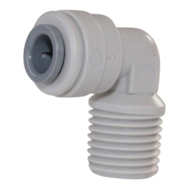 John-Guest Serie PI480822S Colore Grigio IGomito Ø Tubo 1/4" x 1/4" Filetto Maschio