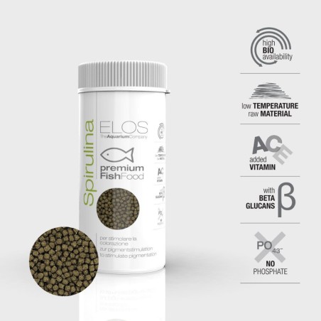 Elos Spirulina Plus 65gr - Alimento in Granuli Formula Colorazione + Sistema Immunitario