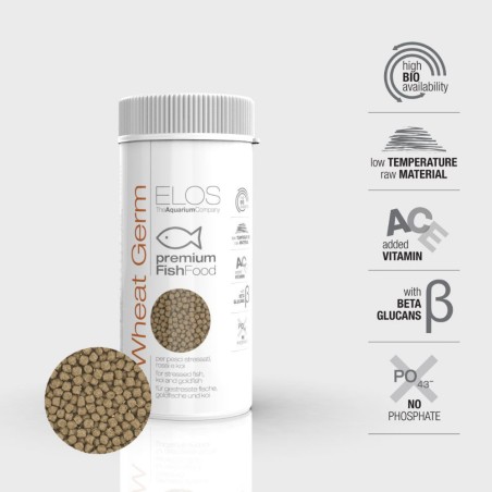 Elos Wheat Germ 60gr - Alimento in Granuli Formula Colorazione + Salute - Aquario dolce/marino Elos Wheat Germ 60gr - Alimento in Granuli Formula Colorazione + Salute - Aquario dolce/marino