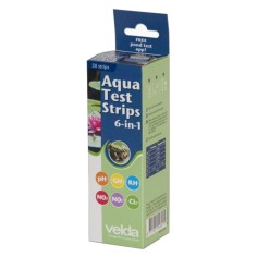 Velda Aqua Test Strips 6in1 50pz- strisce per la misurazione di pH,GH,KH,NO2,NO3,Cl2 in acquari e laghetti 2