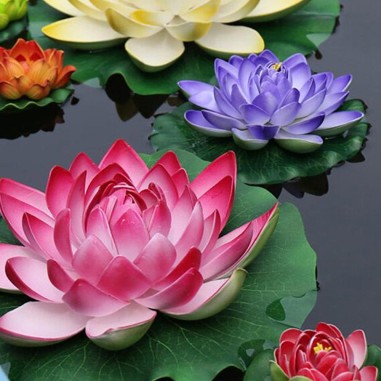 Velda Floating Lotus Foam Fuchsia Ø10cm - decorazione sintetica galleggiante per laghetti