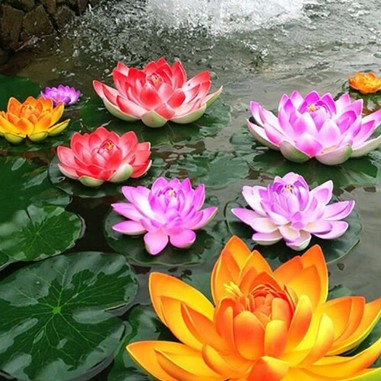 Velda Floating Lotus Foam Pink Ø17cm - decorazione sintetica galleggiante per laghetti