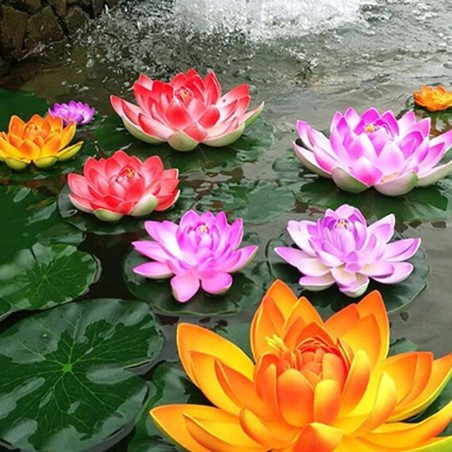 Velda Floating Lotus Foam Purple Ø10cm - decorazione sintetica galleggiante per laghetti