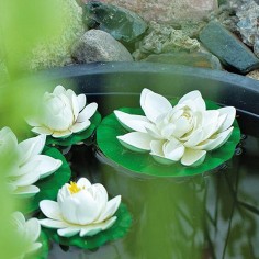 Velda Floating Lotus Foam White Ø17cm - decorazione sintetica galleggiante per laghetti 2