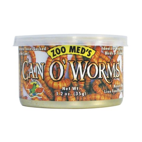 Zoo Med Can O' Worms 35gr - Ideale per Draghi Barbuti lucertole, tartarughe, pesci e uccelli