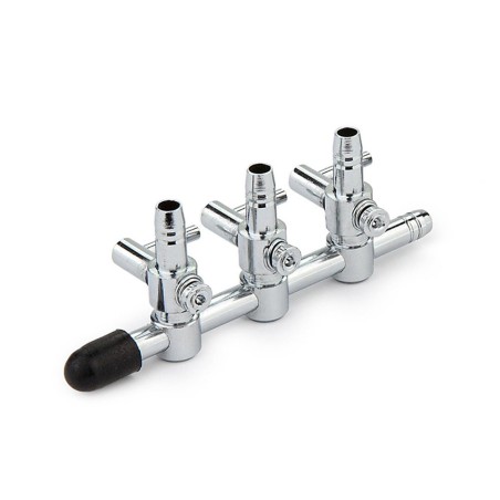 AquariumLine Rubinetto Aria in Metallo a 3 uscite con leva regolazio AquariumLine Rubinetto Aria in Metallo a 3 uscite con leva regolazio