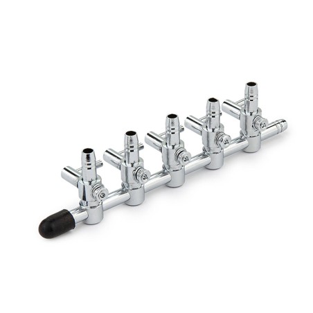 AquariumLine Rubinetto Aria in Metallo a 5 Uscite con Leva Regolazio AquariumLine Rubinetto Aria in Metallo a 5 Uscite con Leva Regolazio