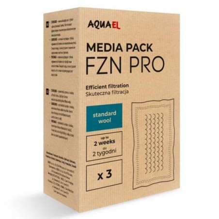 Aquael Media Pack FZN Pro Standard Wool 3pz - ricambio cartuccia ovatta per filtri FZN Pro
