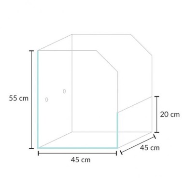 Blau Aquaristic Selva 45 cm45x45x20/55h - paludario con sistema di filtraggio e umidificatore
