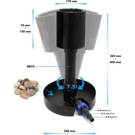 SunSun CSP-40 - Skimmer di superficie per laghetti fino a 40000L