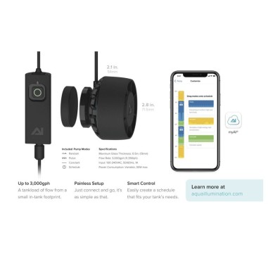 AquaIllumination Nero - pompa di movimento elettronica con controllo Bluetooth tramite App