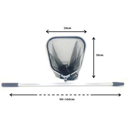 Pond Fishnet cm30x30 - retino per laghetto con manico telescopico in alluminio Pond Fishnet cm30x30 - retino per laghetto con manico telescopico in alluminio