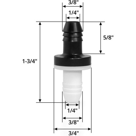 AQL Valvola di non ritorno per tubi da 3/8" 10mm AQL Valvola di non ritorno per tubi da 3/8" 10mm