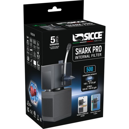 Sicce Shark PRO 500 - Filtro Interno Modulare con supporto magnetico Sicce Shark PRO 500 - Filtro Interno Modulare con supporto magnetico