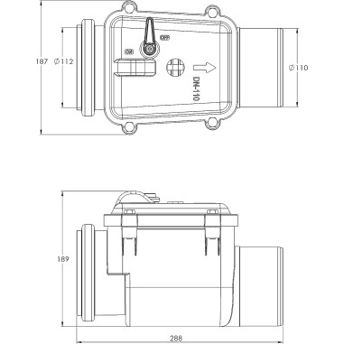 Valvola di Non Ritorno DN110 in ABS per laghetti
