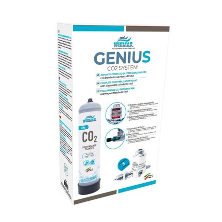 Whimar Genius CO2 System 600gr versione Complete Plus con diffusore, manometri ed elettrovalvola