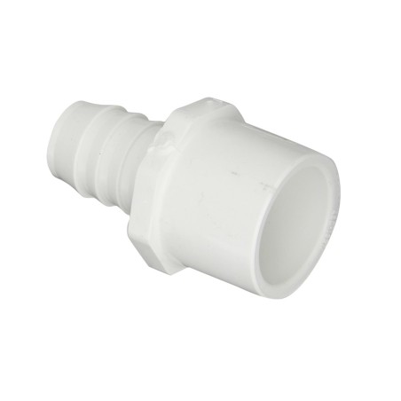 Aquariumline Portagomma in PVC bianco ad incollaggio maschio Ø20mm per tubi flessibili 12/16