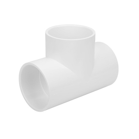 Aquariumline Raccordo a T 90° in PVC bianco ad incollaggio Ø25mm