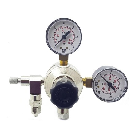 Whimar Optimus con manometri di alta e bassa pressione per bombole ricaricabili standard Whimar Optimus con manometri di alta e bassa pressione per bombole ricaricabili standard