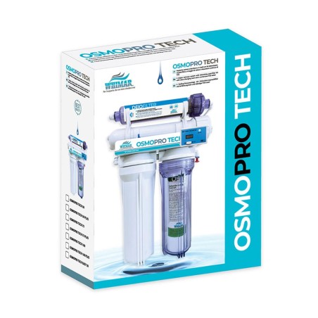 Whimar OsmoPro Tech 100GPD 380 L/g - Impianto 4 stadi con membranta Vontron, flush-valve, post-filtro deionizzane e TDS