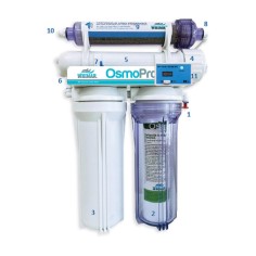 Whimar OsmoPro Tech Plus 50GPD 190L/g - Impianto bicchiere con membrana Pentair, flush-valve, post-filtro deionizzante e TDS 2