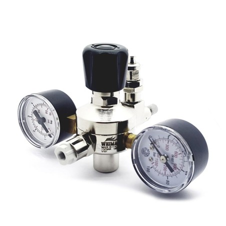Whimar Primus mod. V101 con manometri di alta e bassa pressione - riduttore di pressione per bombole CO2 usa e getta passo 10x1 Whimar Primus mod. V101 con manometri di alta e bassa pressione - riduttore di pressione per bombole CO2 usa e getta passo 10x1