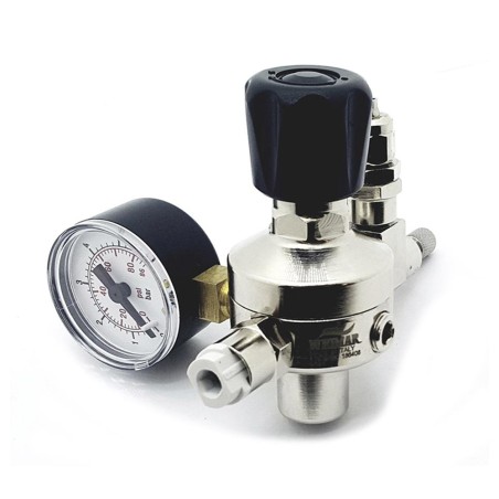 Whimar Primus mod. V101 con manometro di bassa pressione - riduttore di pressione per bombole CO2 usa e getta passo 10x1 Whimar Primus mod. V101 con manometro di bassa pressione - riduttore di pressione per bombole CO2 usa e getta passo 10x1