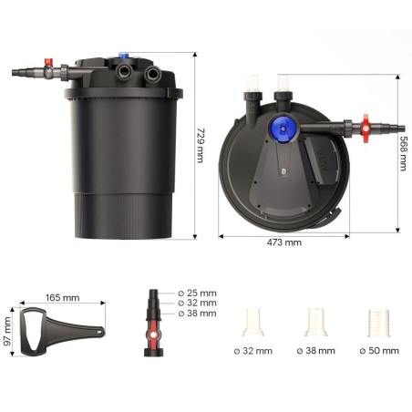 SunSun CPA-30000 - filtro pressurizzato con UV e pulizia automatica per laghetti fino a 60000L