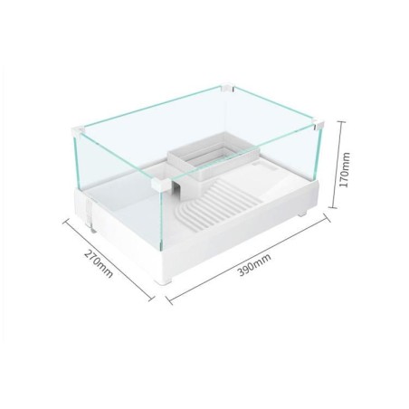 SunSun XGG-400 - tartarughiera in vetro extrachiaro con isolotto cm39x27x17h