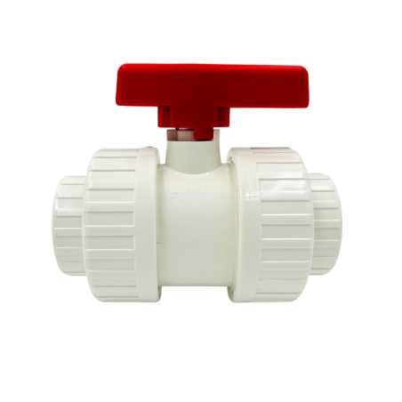 Aquariumline Valvola di chiusura a sfera con doppia ghiera in PVC bianco Ø32mm
