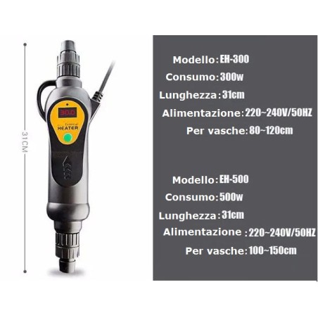 SunSun EH-500 - Riscaldatore esterno per acquari fino a 600L