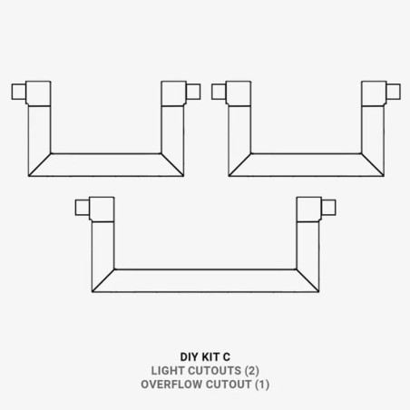 WaterBox DIY Kit C (2 lightings + 1 overflow) per modifica coperchio in rete