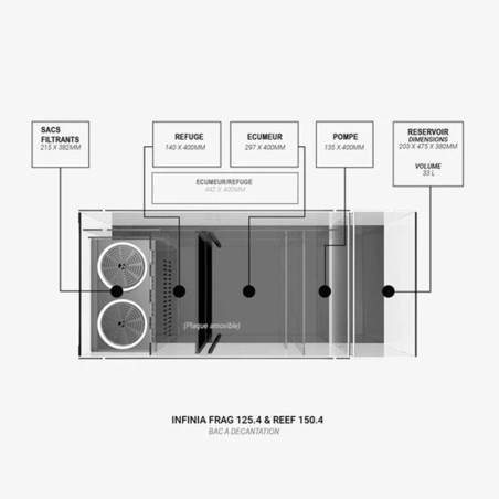 WaterBox Acquario INFINIA Frag 155.5 cm153,6x64,3x41h senza supporto