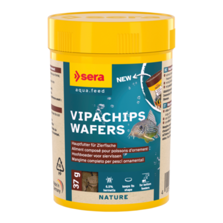 Sera Nature Vipachips Wafers - Mangime completo in chips con il 4 % di farina di insetti