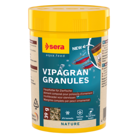 Sera Nature Vipagran Granules- Mangime completo in granuli morbidi con il 4 % di farina di insetti