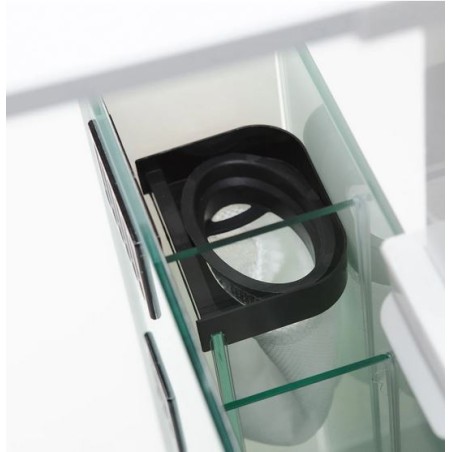 Aqpet Kubic 50 Rear Bianco - vasca in vetro extrachiaro cm50×50×50h con filtro posteriore