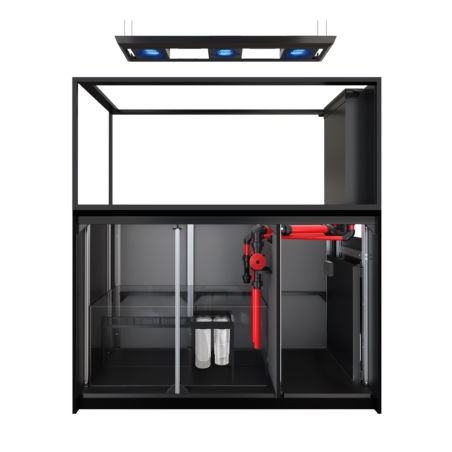 Red Sea REEFER Deluxe Peninsula s-700 G3 nero cm 151x68x65h - 3x ReefLed 170 pendant - sump - supporto e sistema di rabbocco
