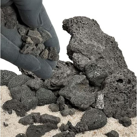 Wio Dark Lava Chip Accent 500g - frammenti di roccia lavica nera
