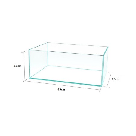 Aquariumline Shallow Tank cm45x25x18h – Acquario rettangolare in vetro extrachiaro