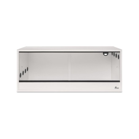 Diversa terrario in legno bianco 100x40x40h - con sportelli scorrevoli in vetro