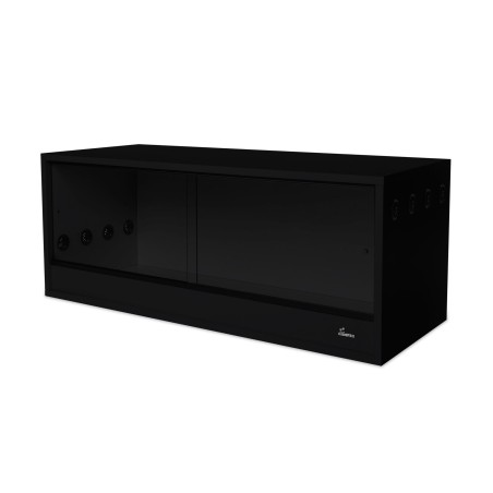 Diversa terrario in legno nero 100x40x40h - con sportelli scorrevoli in vetro