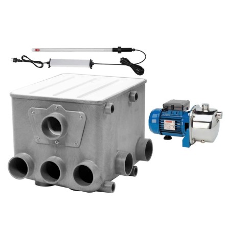Aquaforte Drumfilter Set - kit per laghetti con filtro a tamburo 25 m3/h, UV-C e pompa ad alta pressione